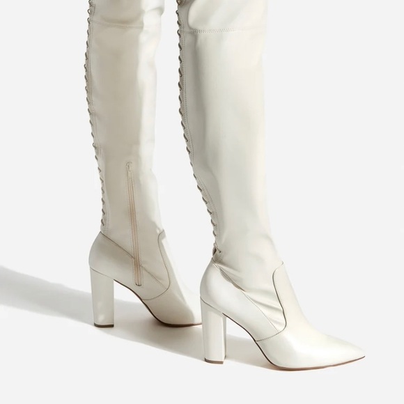 Tayson High Block Heel Boot, color: bone, size: 8.5, Lightly used - Picture 3 of 11